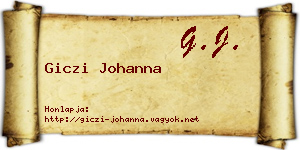 Giczi Johanna névjegykártya