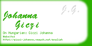 johanna giczi business card